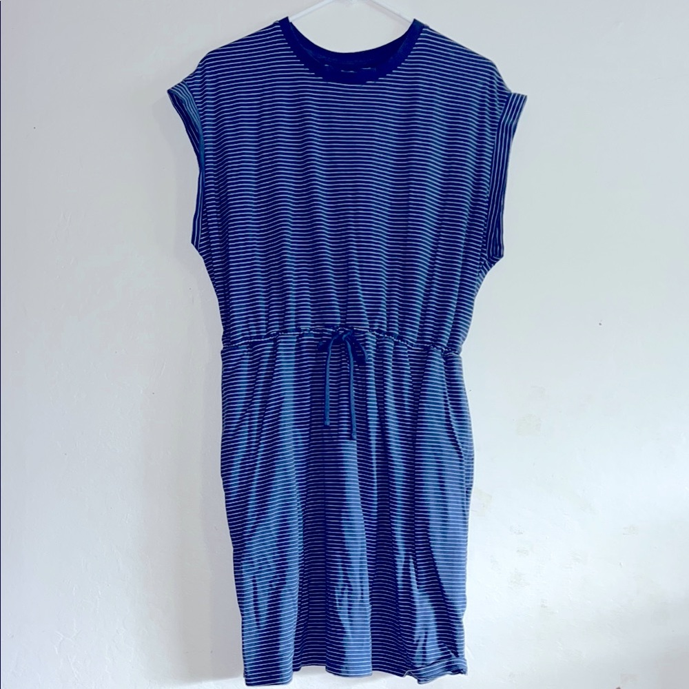 Blue Striped Cotton Tshirt Dress
